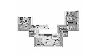 Планировка квартиры 4 спальни в ЖК Waldorf Astoria Residences № 11009