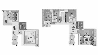 Планировка дуплекса 4 спальни в ЖК Waldorf Astoria Residences № 11010